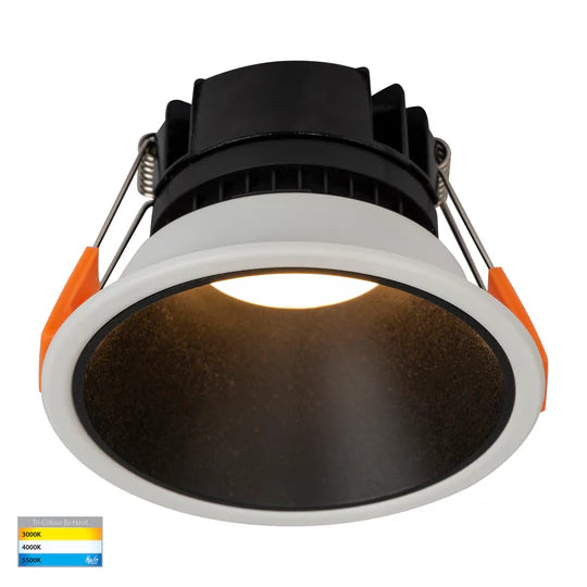 HV5528T-WB - Gleam White with insert Tri Colour Fixed Deep LED Downlight Downlight