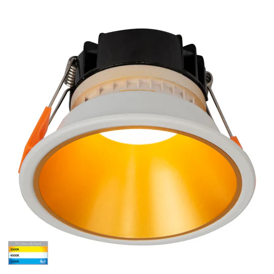 HV5528T-WB - Gleam White with insert Tri Colour Fixed Deep LED Downlight Downlight