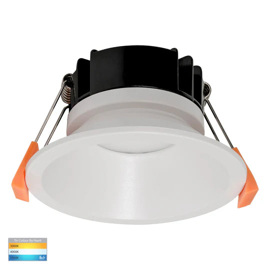 HV5528D2W - Gleam Black/White Fixed Dim to Warm LED Downlight White White Downlight