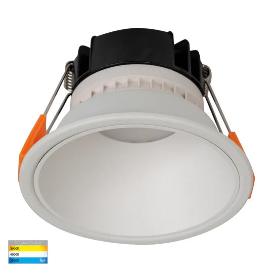 HV5528T-WB - Gleam White with insert Tri Colour Fixed Deep LED Downlight White Downlight