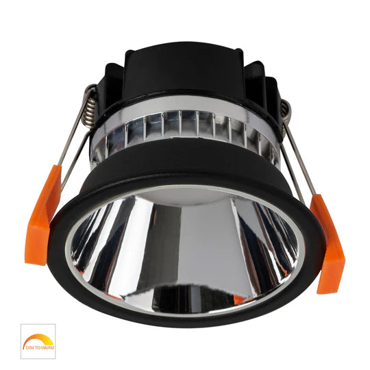 HV5529T - Gleam White/Black with Insert Tri Colour Fixed Deep LED Downlight Chrome Black Downlight