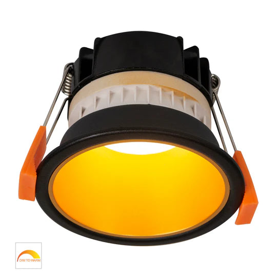HV5529T - Gleam White/Black with Insert Tri Colour Fixed Deep LED Downlight Gold Black Downlight