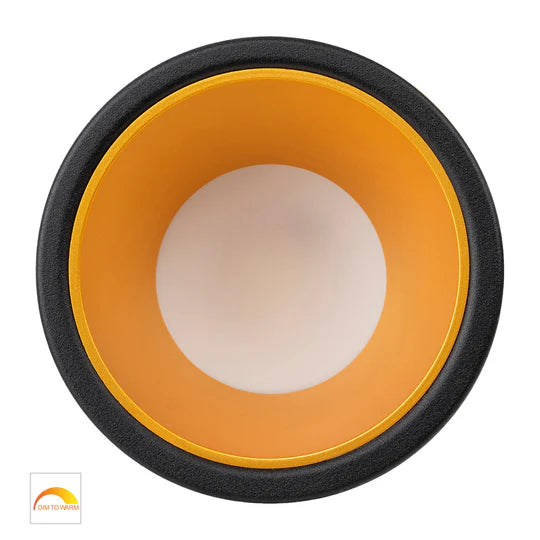 HV5529D2W- Gleam Black/White with Insert Fixed Dim to Warm LED Downlight Downlight