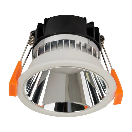 HV5529T - Gleam White/Black with Insert Tri Colour Fixed Deep LED Downlight Chrome White Downlight