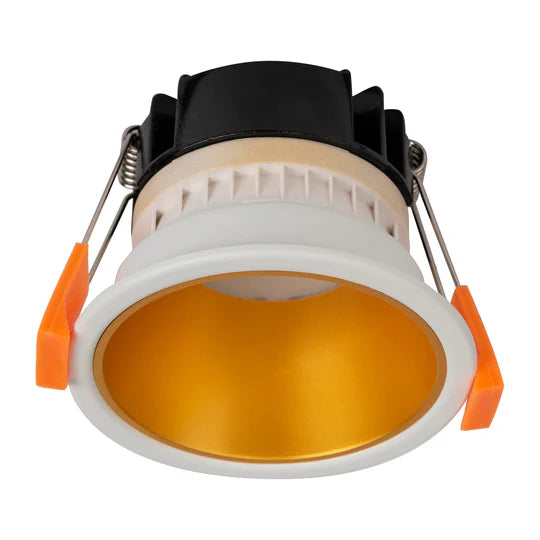 HV5529T - Gleam White/Black with Insert Tri Colour Fixed Deep LED Downlight Gold White Downlight