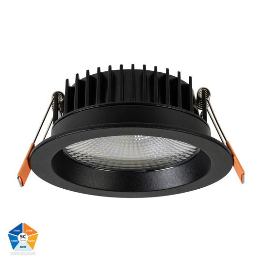 HV5530T- Ora Black/White 5 Colour Fixed LED Downlight Black Downlight