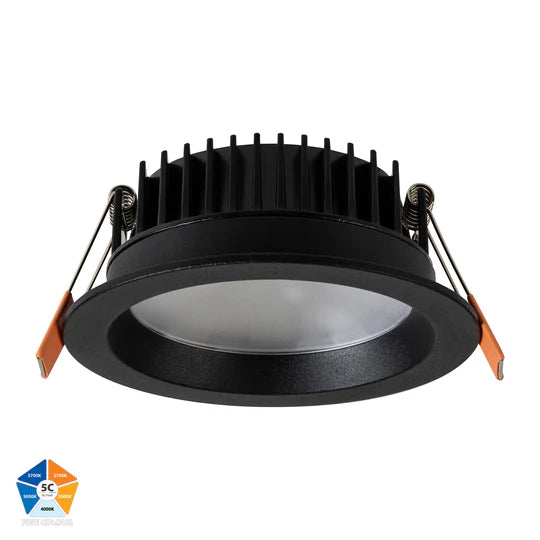 HV5531T- Ora Black/White Semi Frosted lens Fixed LED Downlight Black Downlight