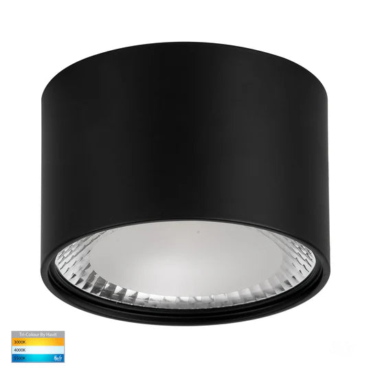 HV5803T - Nella Black/White 12w Surface Mounted LED Downlight Black Downlight