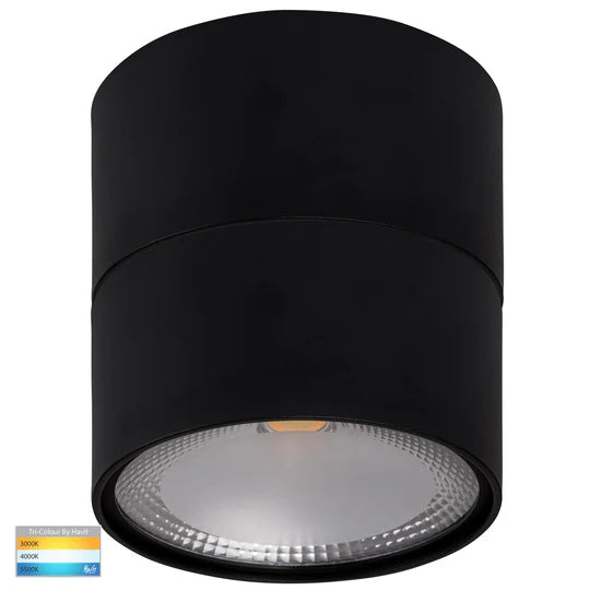 HV5805T-EXT - Nella Black/White 18w Surface Mounted LED Downlight with Extension Black Downlight