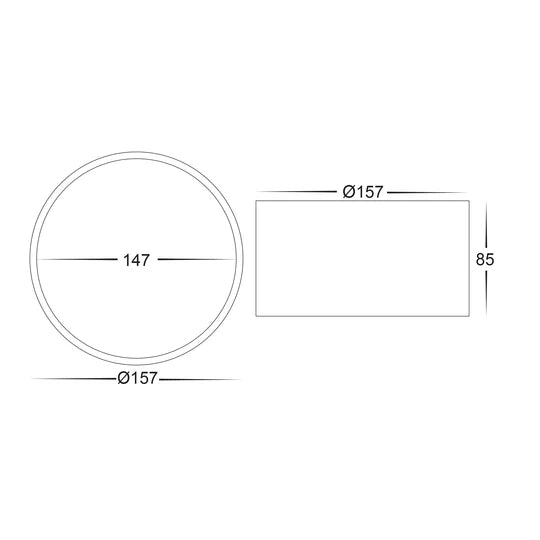 HV5805T-EXT - Nella Black/White 18w Surface Mounted LED Downlight with Extension Downlight