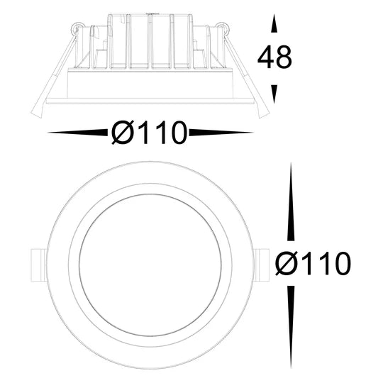 HV5522T - Polly Polycarbonate Black/White Fixed LED Downlight Downlight