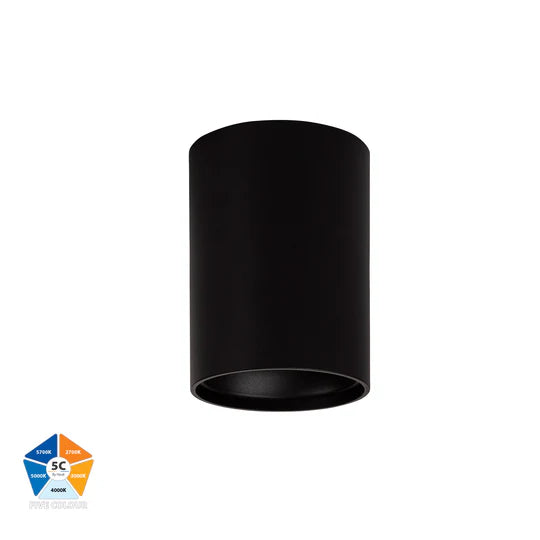 HV5841S- Nella Black/White 7w Surface Mounted LED Downlight Black Downlight
