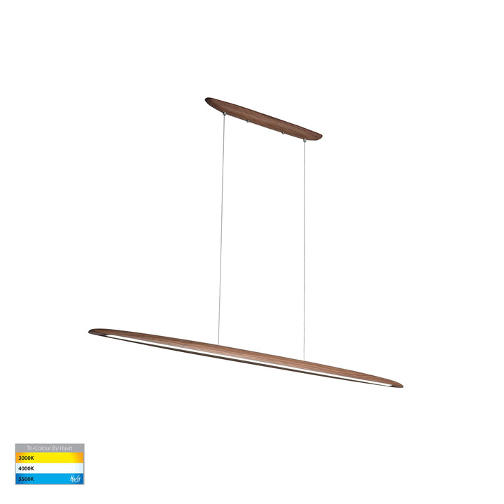 HV6010T - Noce Walnut Timber 1300mm Linear Pendant Pendant