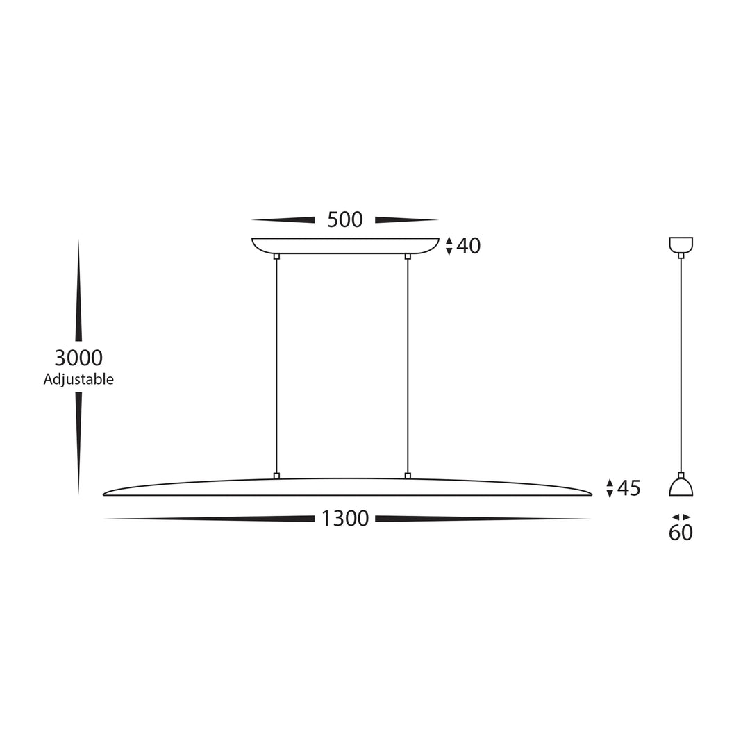 HV6010T - Noce Walnut Timber 1300mm Linear Pendant Pendant