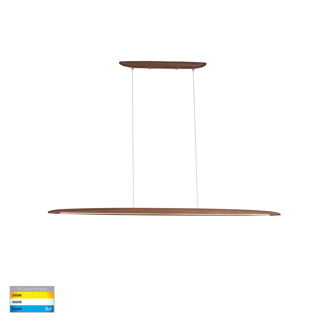 HV6010T - Noce Walnut Timber 1300mm Linear Pendant Pendant