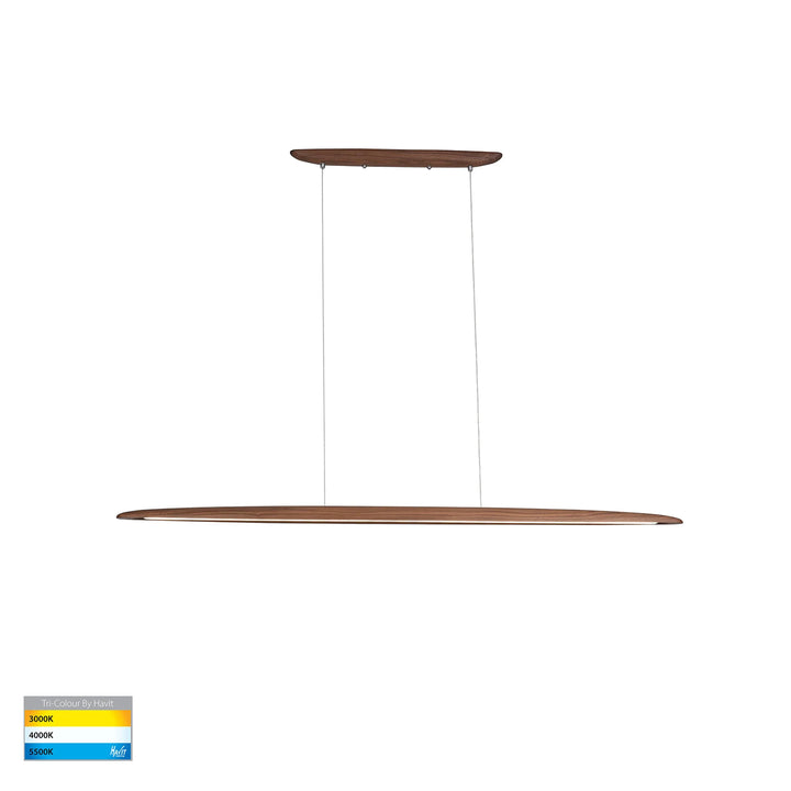 HV6010T - Noce Walnut Timber 1300mm Linear Pendant Pendant