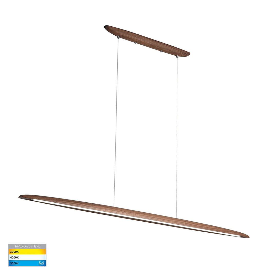 HV6012T - Noce Walnut Timber 1800mm Linear Pendant Pendant