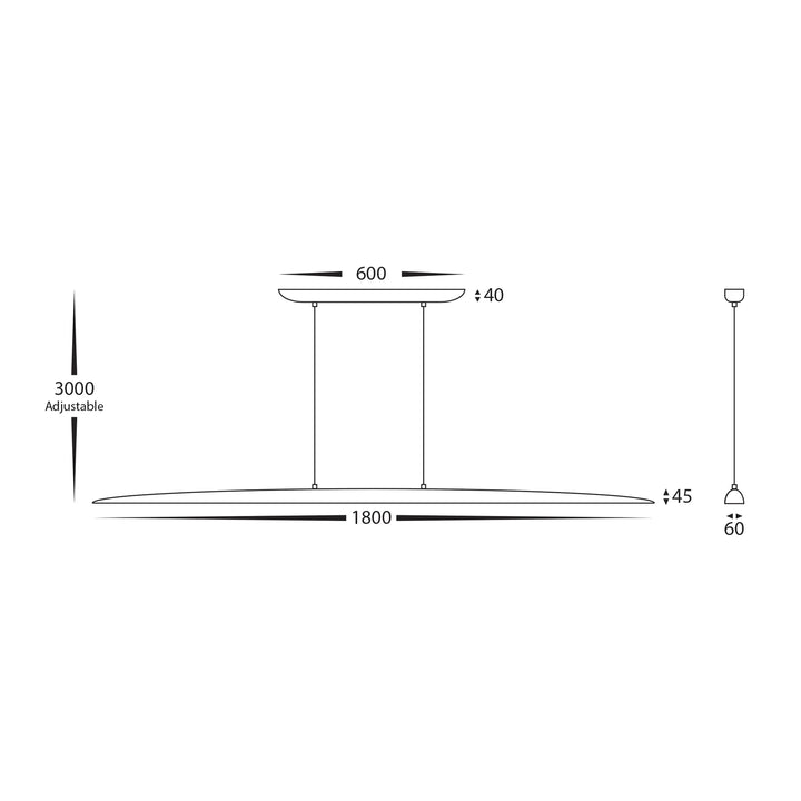 HV6012T - Noce Walnut Timber 1800mm Linear Pendant Pendant