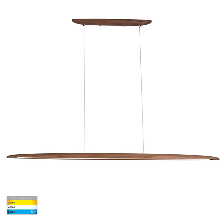 HV6012T - Noce Walnut Timber 1800mm Linear Pendant Pendant