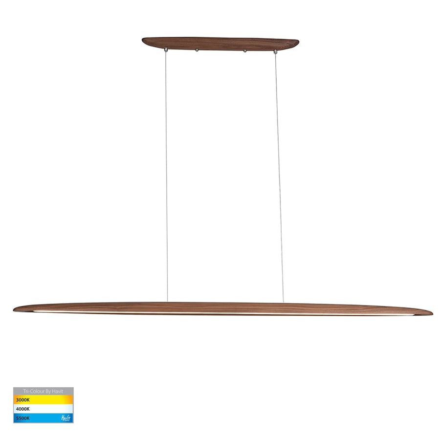 HV6012T - Noce Walnut Timber 1800mm Linear Pendant Pendant