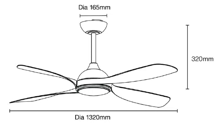 Hampton DC 52″ Smart Ceiling Fan With WIFI Remote Control + LED light Ceiling Fan