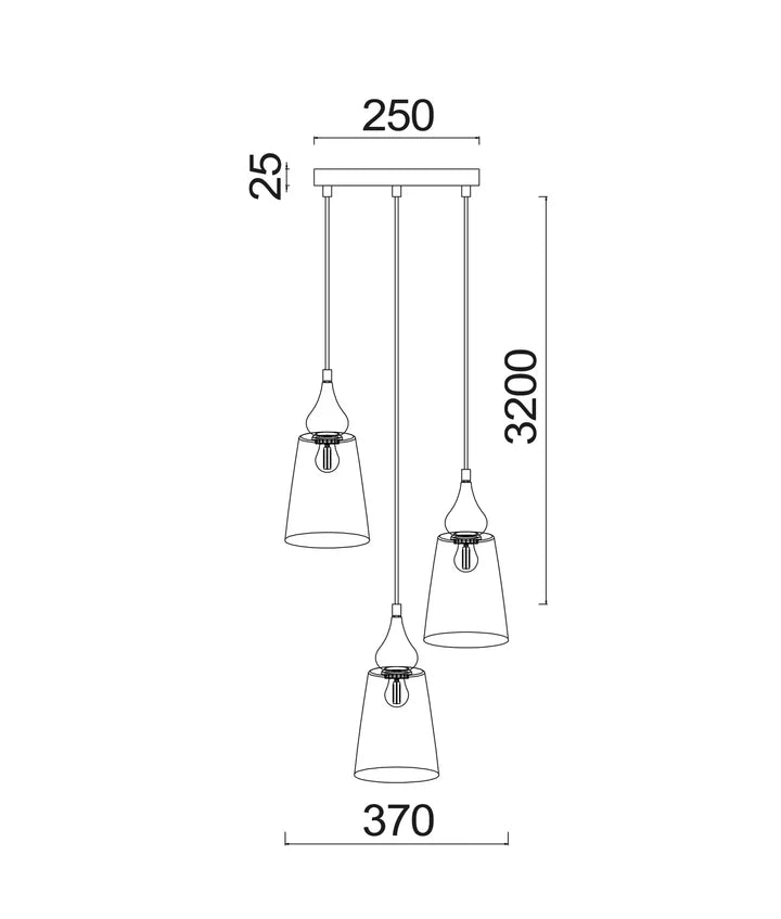 JEREZ: Bronze Amber/ Smokey Black Ellipse Glass Flat Top Round Base Pendant Lights Pendant