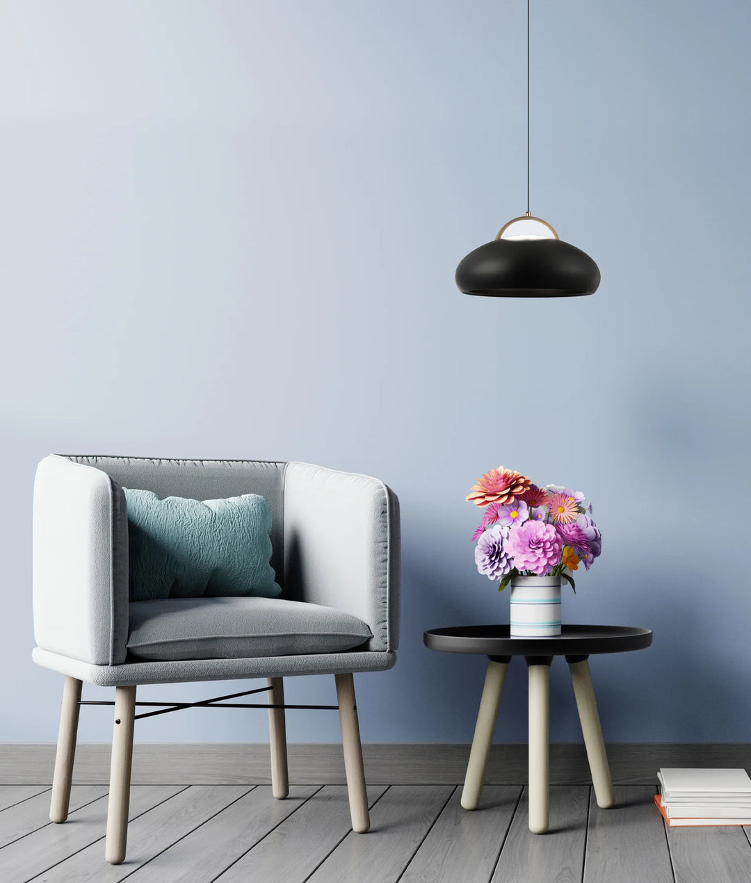 KUPOL: Interior LED Tri-CCT Dome with Brass Highlight Pendant Lights Pendant