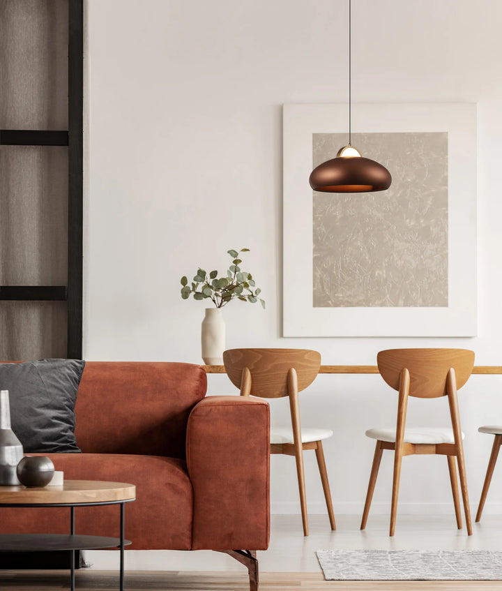 KUPOL: Interior LED Tri-CCT Dome with Brass Highlight Pendant Lights Pendant