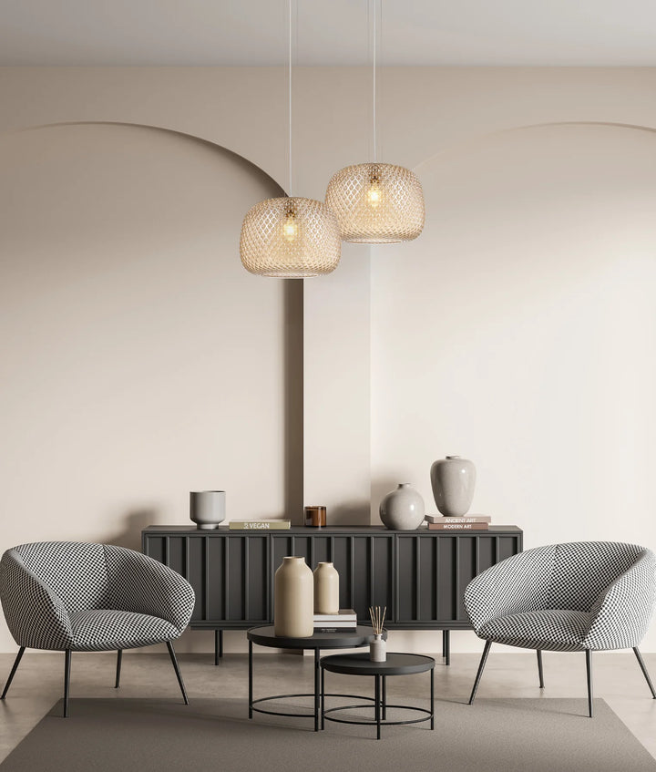 LABU: Interior Dome Glass with Segments Pendant Lights Pendant