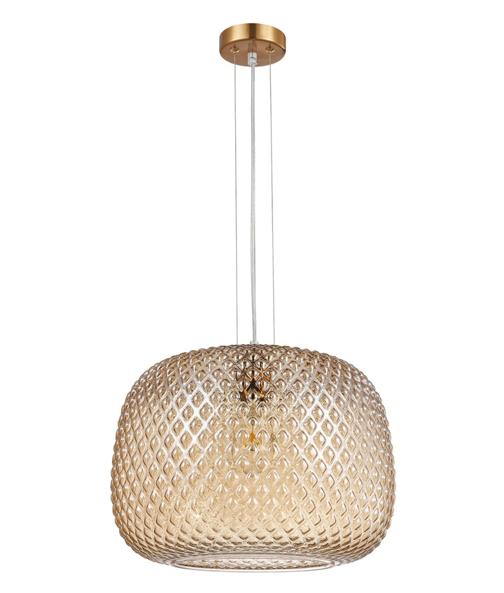 LABU: Interior Dome Glass with Segments Pendant Lights Amber Pendant