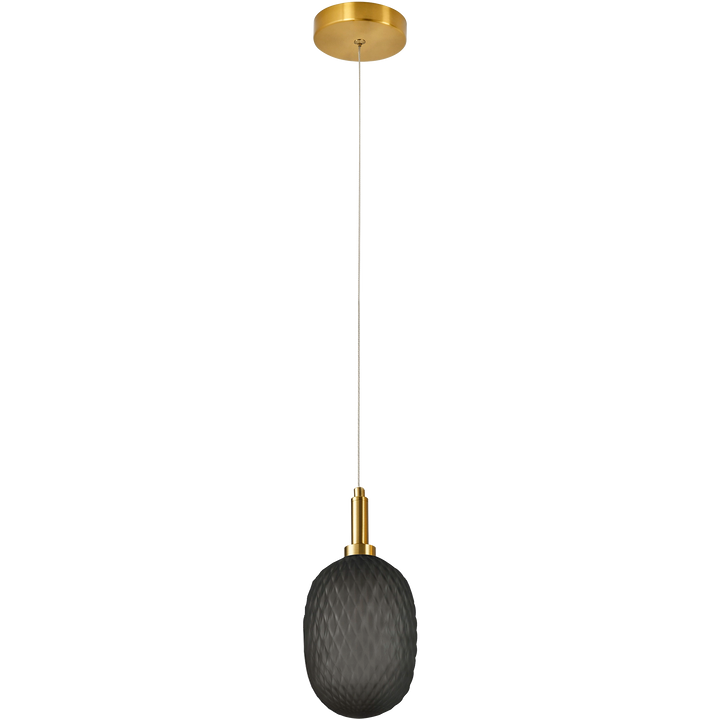 Calibo Lark Diamond Pattern 124 mm Glass Pendant Smoke Pendant