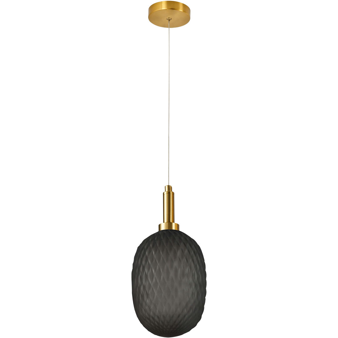 Calibo Lark Diamond Pattern 150mm Glass Pendant Smoke Pendant