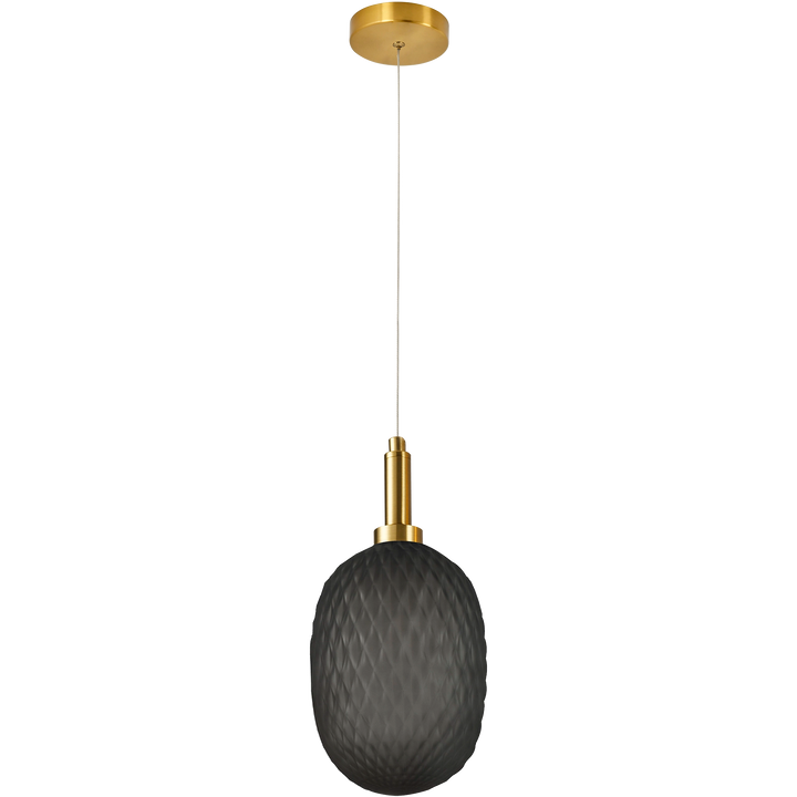 Calibo Lark Diamond Pattern 150mm Glass Pendant Smoke Pendant