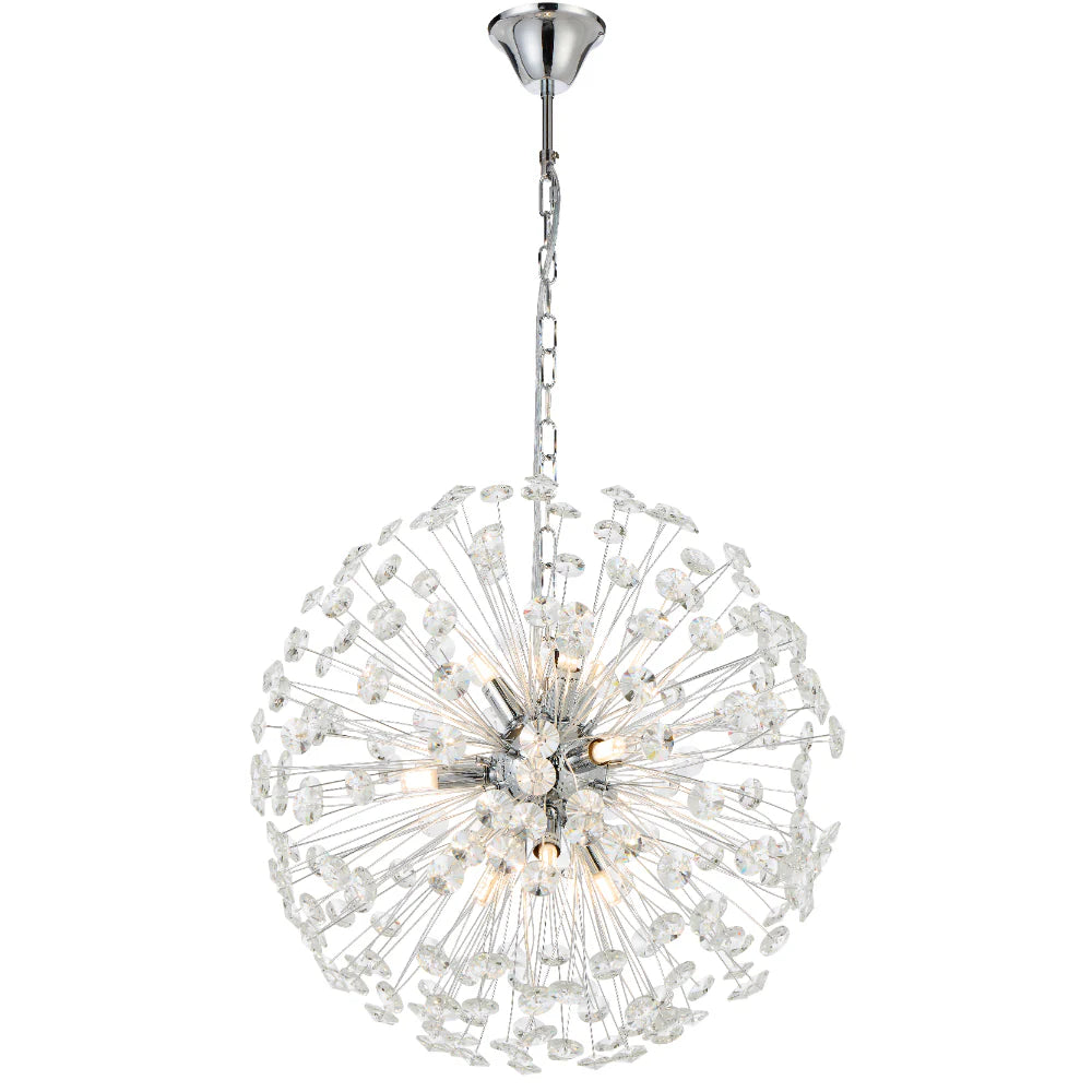 Telbix LERIDA 9 LIGHT ROUND PENDANT GOLD Chrome Pendant