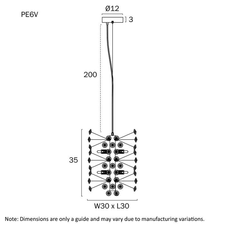 LERIDA 6 LIGHT VERTICAL PENDANT Pendant