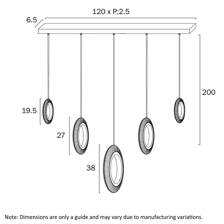 Telbix LUNA 5 RING PENDANT Pendant