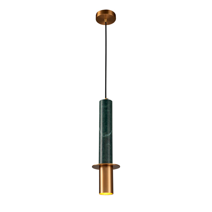TOULOUSE long Marble tube pendant Green Pendant