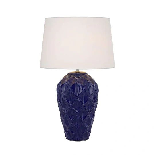 TELBIX MADRID CERAMIC TABLE LAMP BLUE TABLE LAMP