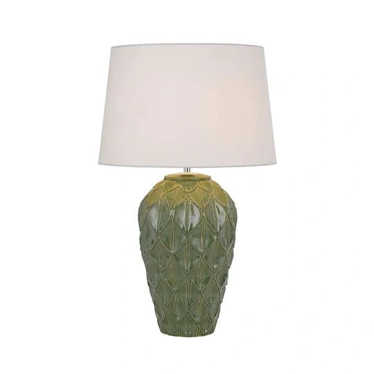TELBIX MADRID CERAMIC TABLE LAMP GREEN TABLE LAMP