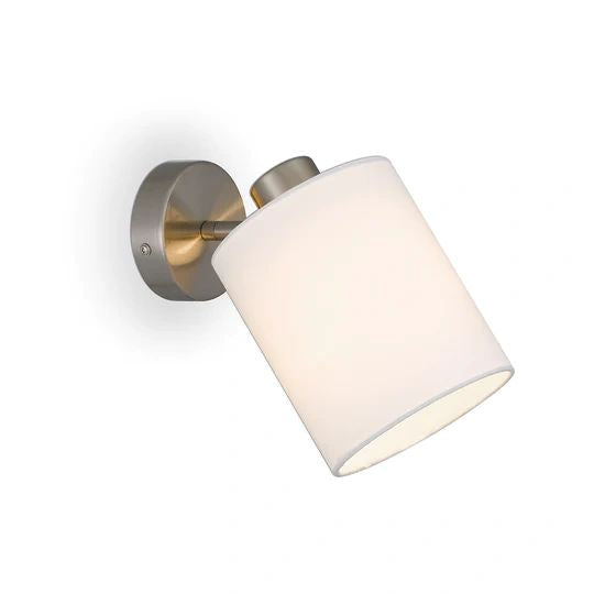 TELBIX MALONE WALL LAMP NICKEL WHITE WALL LIGHT