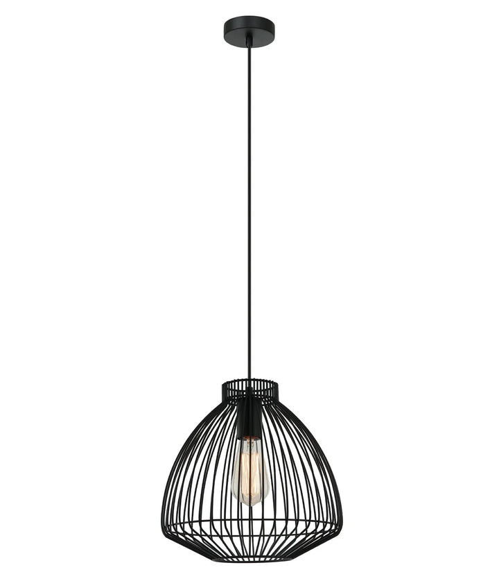 MANU: Modern Interior Cone (Concave) Wire Cage Pendant Lights Black pendant