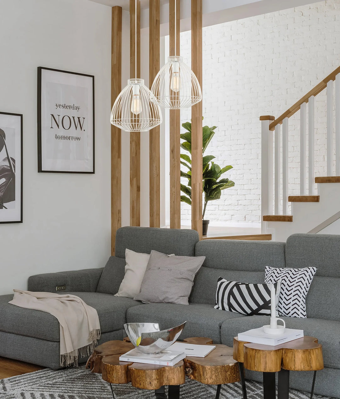 MANU: Modern Interior Cone (Concave) Wire Cage Pendant Lights pendant