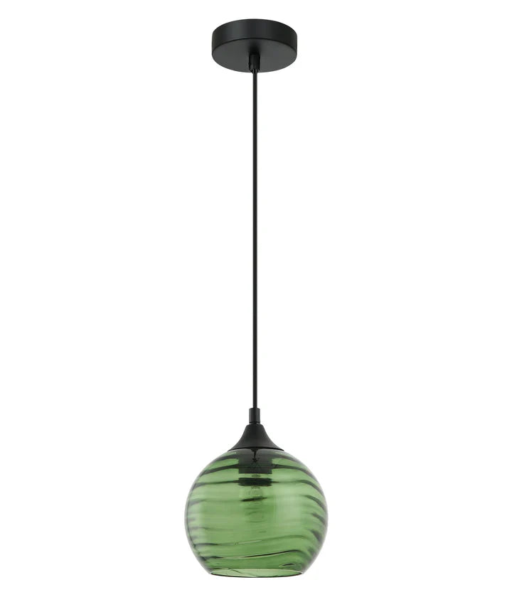 MARBRE: Modern Retro Interior Wine Glass Wavy Glass Pendant Lights Green Pendant