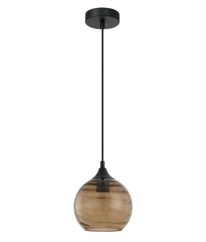 MARBRE: Modern Retro Interior Wine Glass Wavy Glass Pendant Lights Amber Pendant