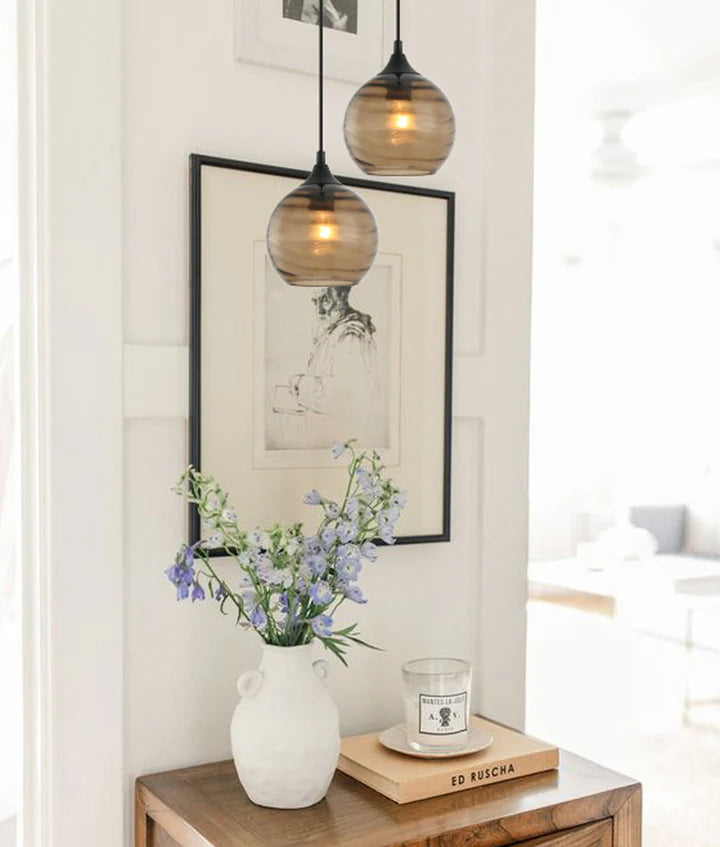 MARBRE: Modern Retro Interior Wine Glass Wavy Glass Pendant Lights Pendant