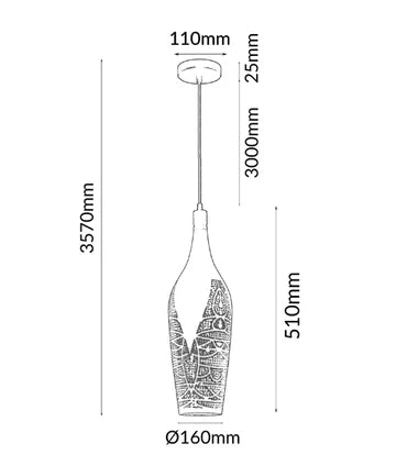 MARRAKESH: Bohemian Interior Bottle Shape Pendant Lights Pendant