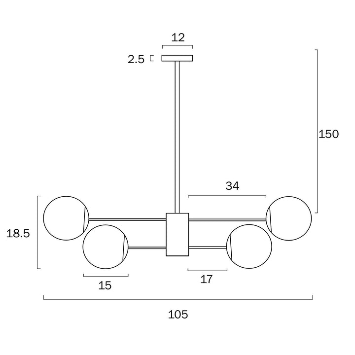 TELBIX MARSTEN 12 LIGHTS PENDANT Pendant