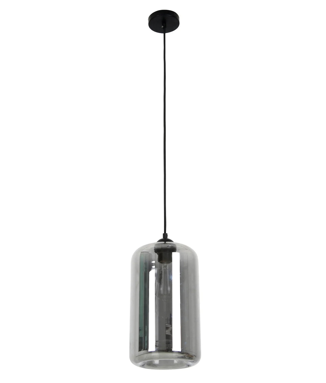 MASON: Modern Retro Oblong Glass Pendant Lights Smokey Black Pendant