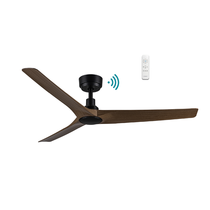 Cordoba DC 52″ Smart Ceiling Fan With WIFI Remote Control Matte Black with Walnut Ceiling Fan