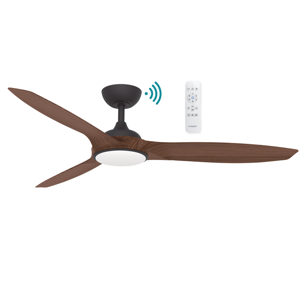 Newport DC 56″ Smart Ceiling Fan With WIFI Remote Control +LED Light Old Bronze with Walnut Ceiling Fan